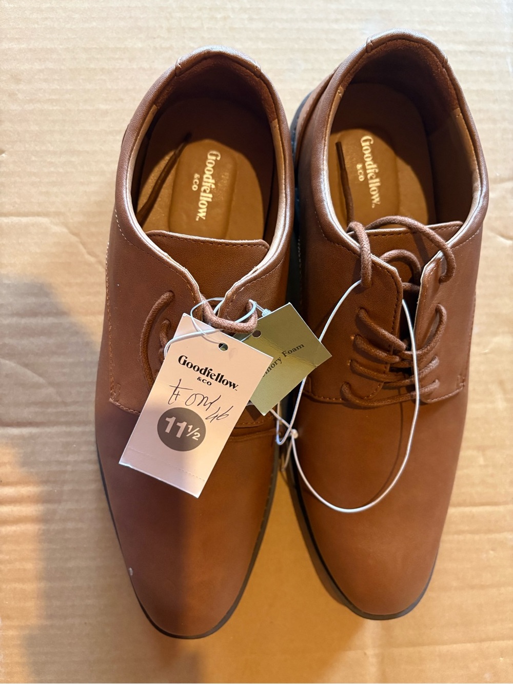 Goodfellow & Co Brown Men’s Lace-Up Derby Shoes